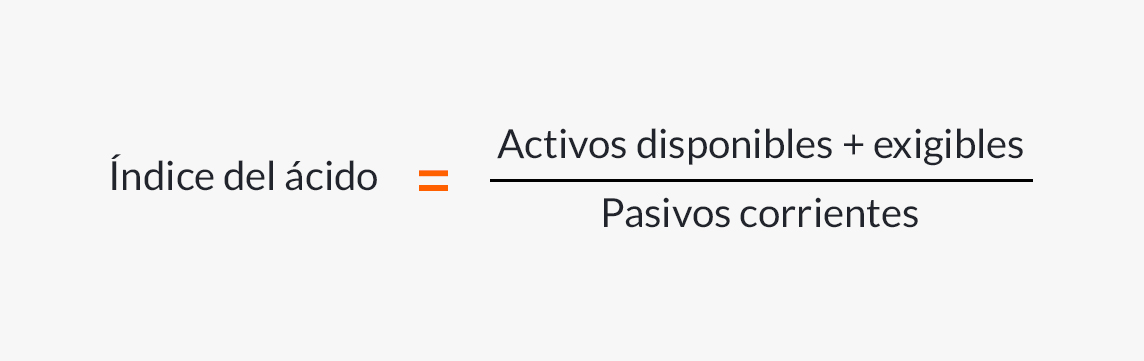 La fórmula para calcular el número de ácido.