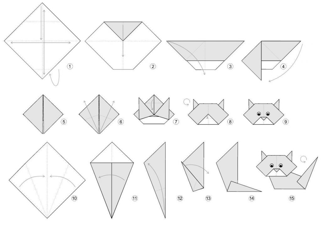 origami 3d cat step by step in spanish