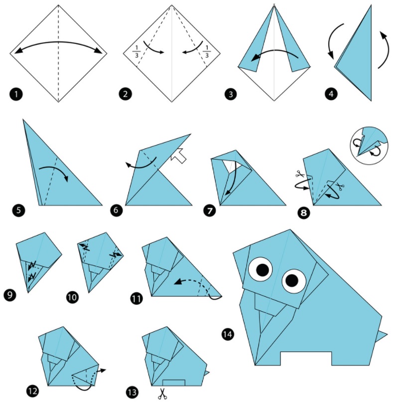 elephant origami for kids