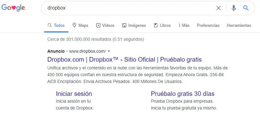 Publicidad de dropbox