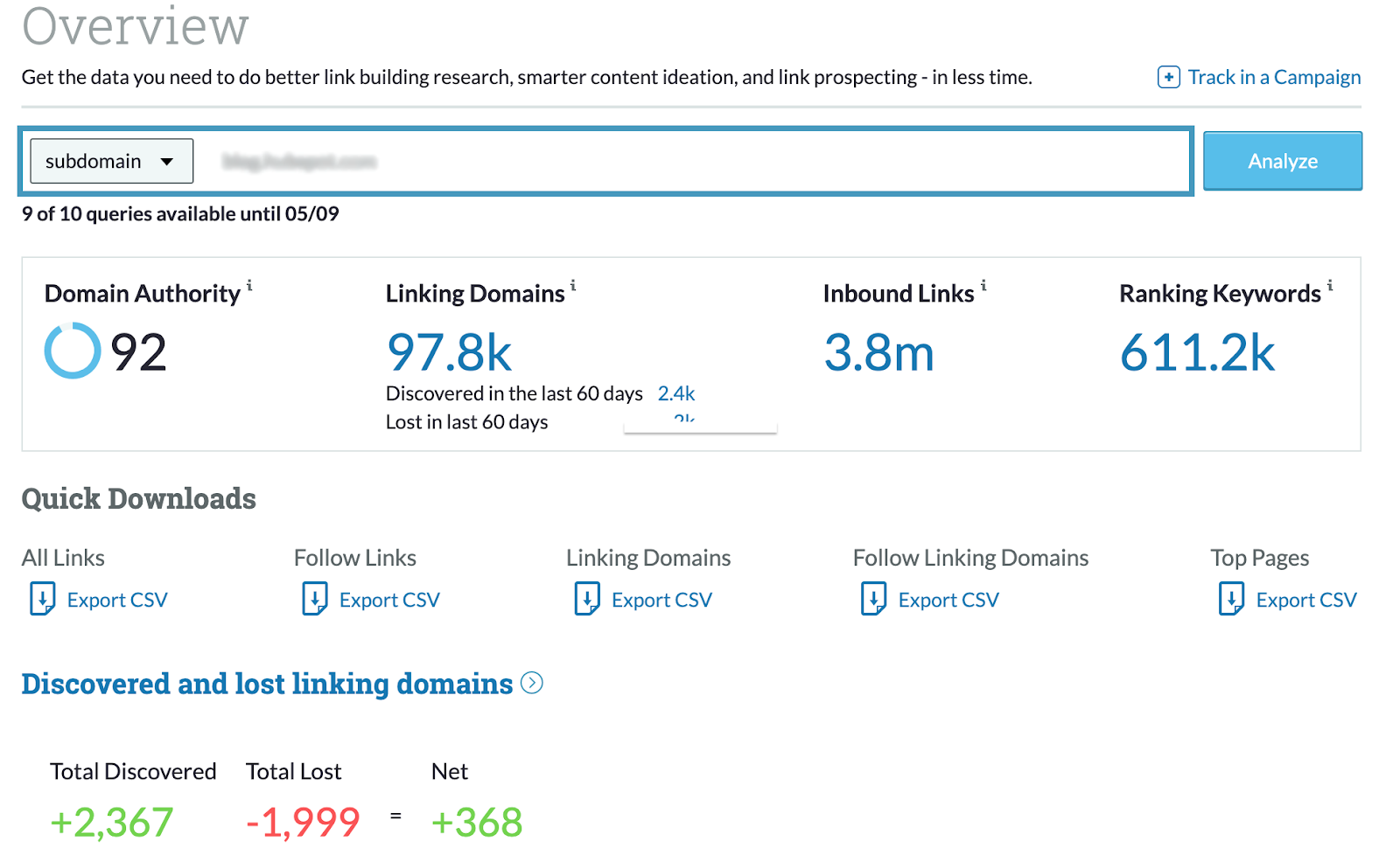 Herramienta de an&aacute;lisis de backlinks de Moz