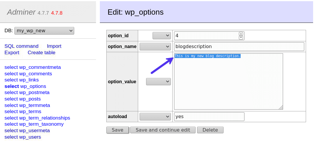 Cambiar la descripci&oacute;n de un sitio de WordPress a trav&eacute;s del Administrador