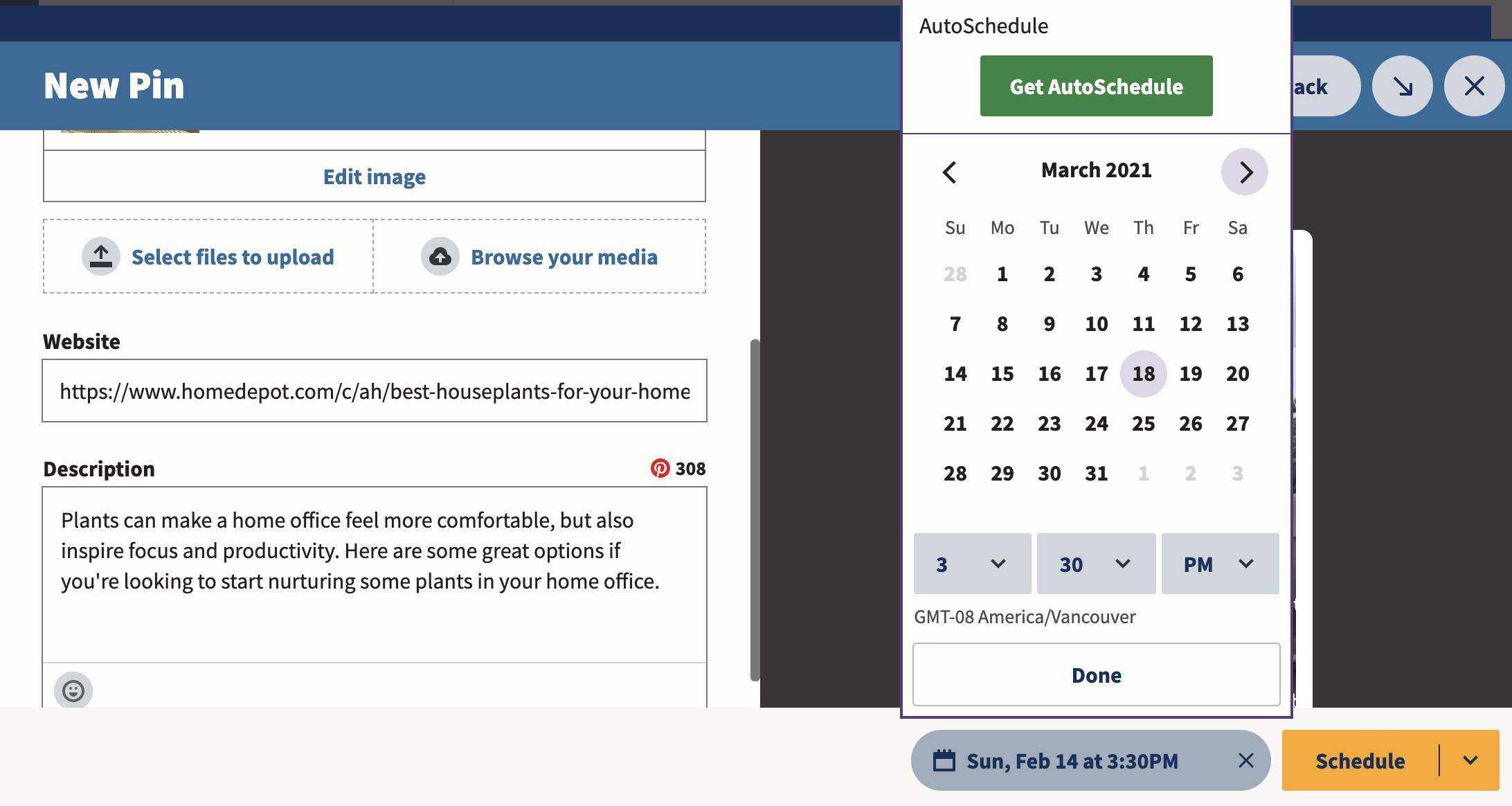 How to Use a Pinterest Scheduler to Make Your Job Easier choose date and time