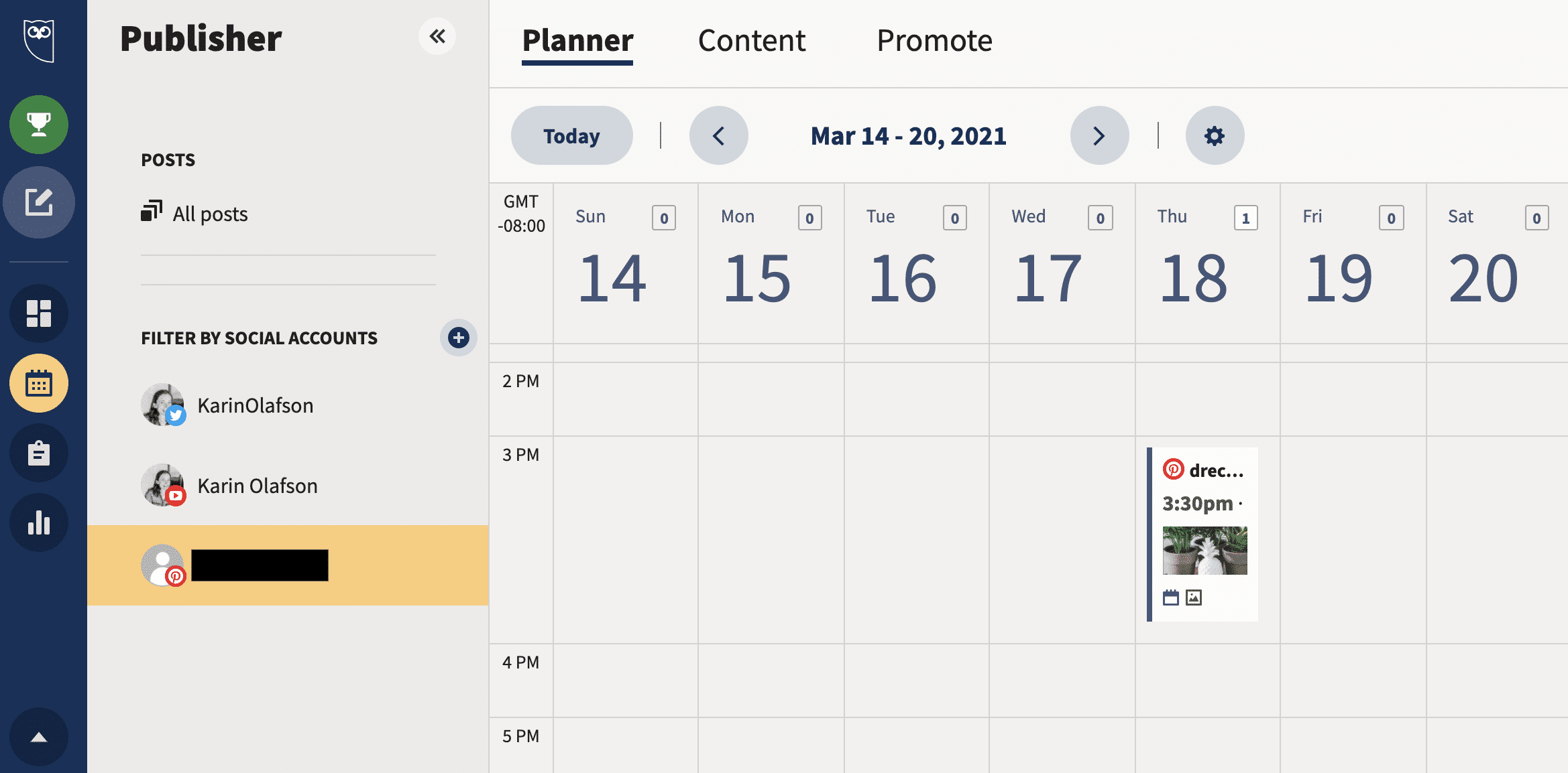 How to Use a Pinterest Scheduler to Make Your Job Easier Hootsuite Planner scheduled Pins