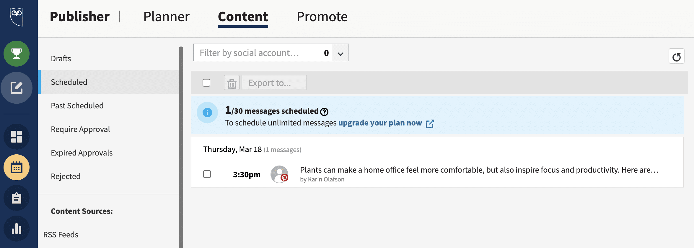 How to Use a Pinterest Scheduler to Make Your Job Easier Hootsuite Content view list of Pins