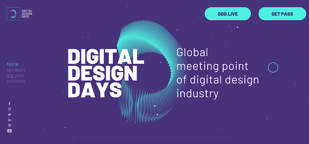 El dise&ntilde;o de la p&aacute;gina de inicio del sitio web de la conferencia de los d&iacute;as de dise&ntilde;o digital