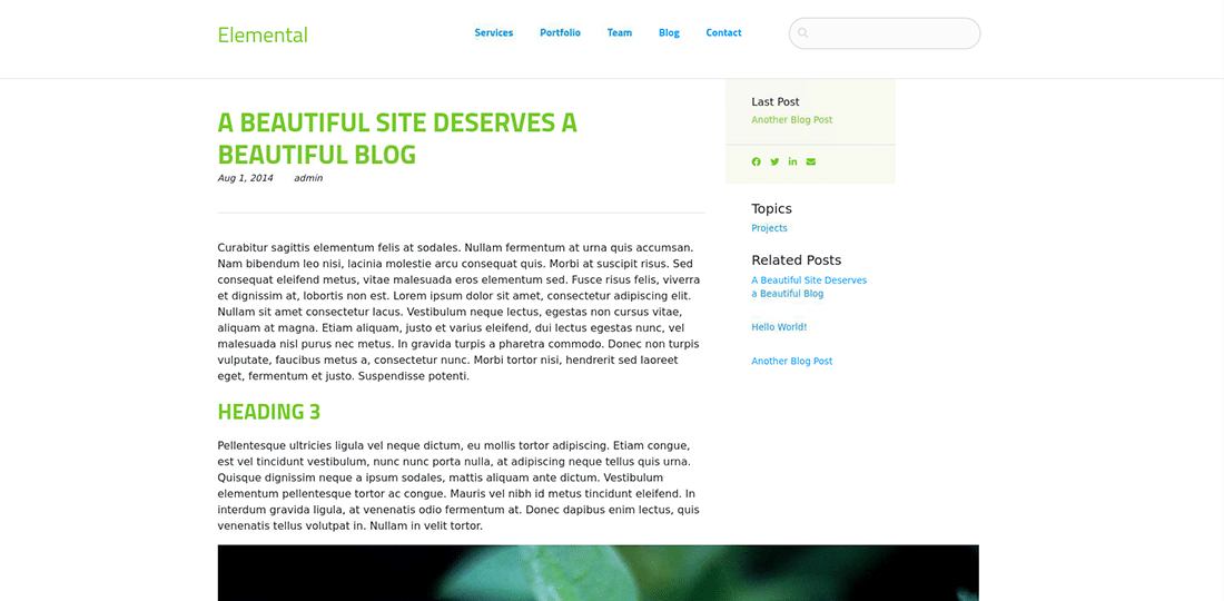 La página de blog probada de concrete5