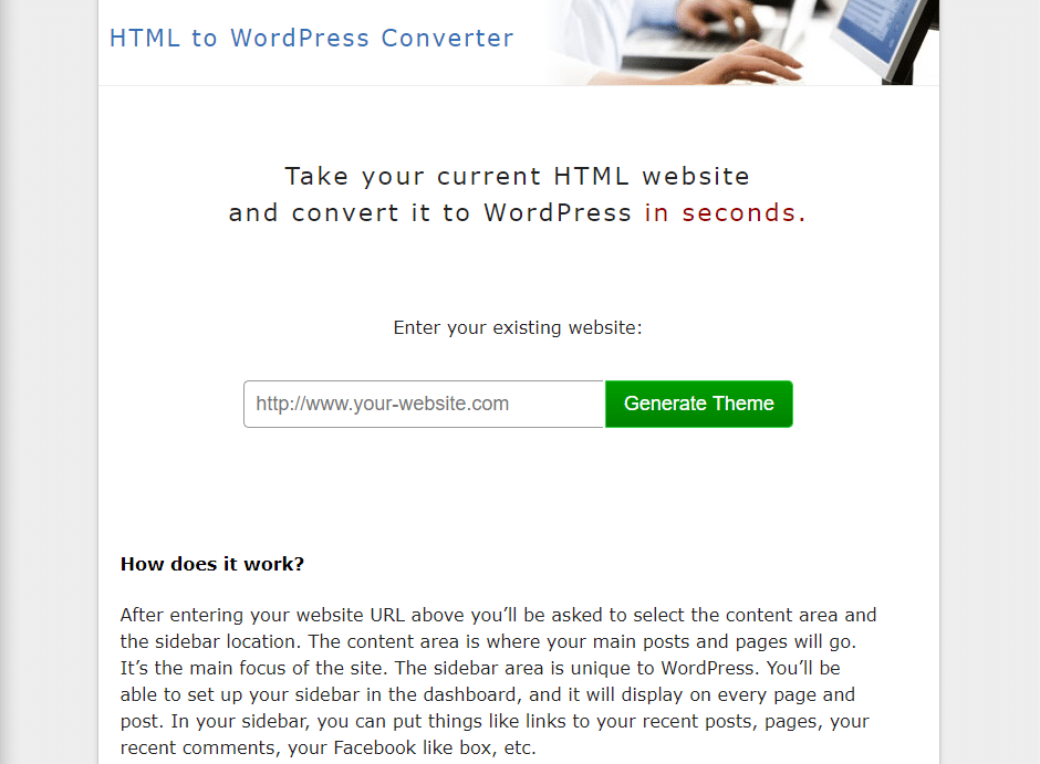 Aplicaci&oacute;n de conversi&oacute;n de HTML a WordPress 