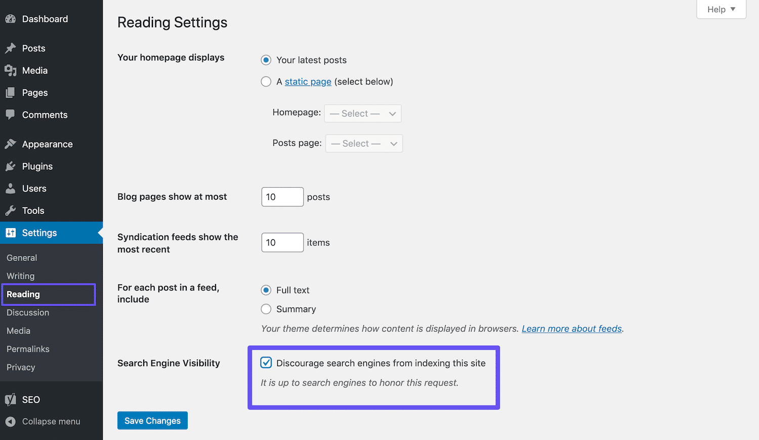 WordPress SEO: deindex sitio de wordpress