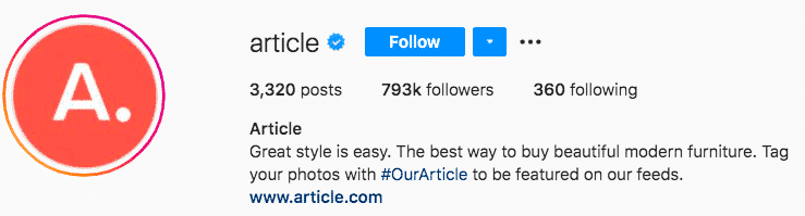 17 ideas biográficas de Instagram + cómo crear las tuyas propias (plantillas) Artículo hashtag de la marca de muebles