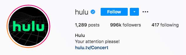 17 ideas biográficas de Instagram + cómo crear las tuyas propias (plantillas) Llamada de atención de Hulu