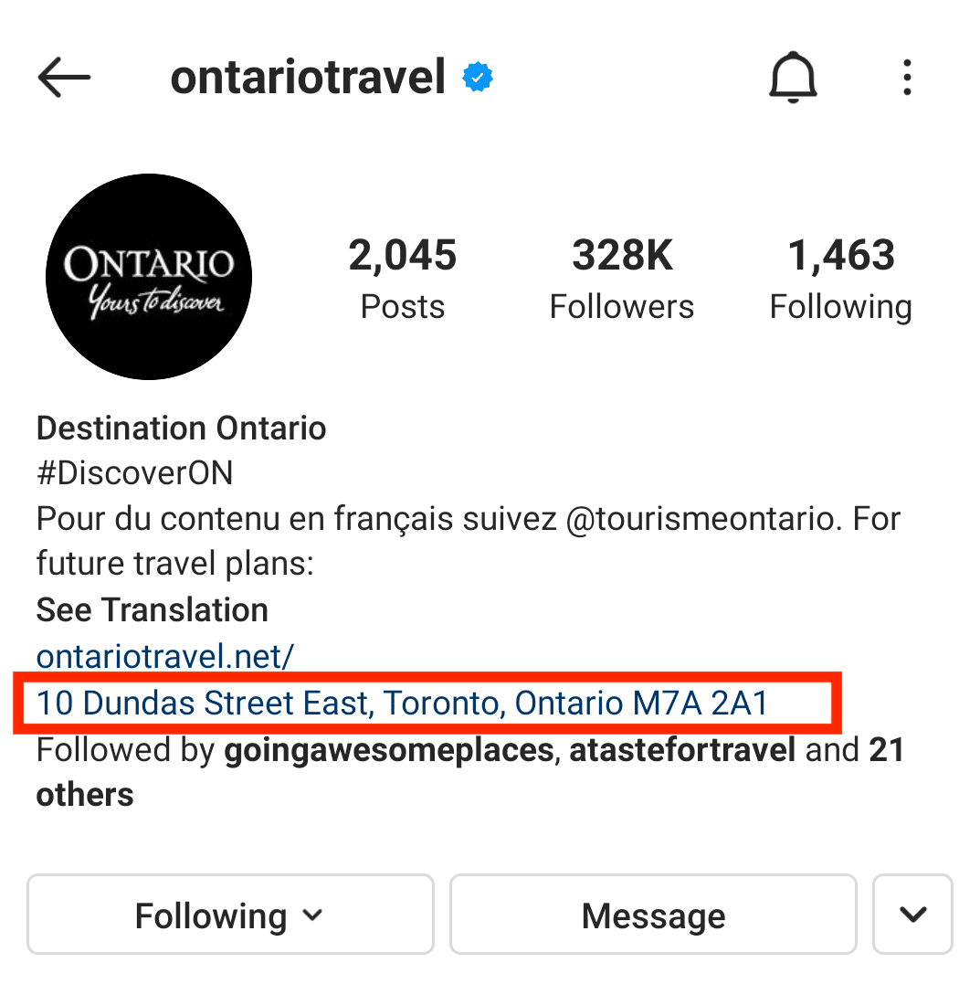 17 ideas biográficas de Instagram + cómo crear las tuyas propias (plantillas) Ubicación de Ontario Travel Toronto