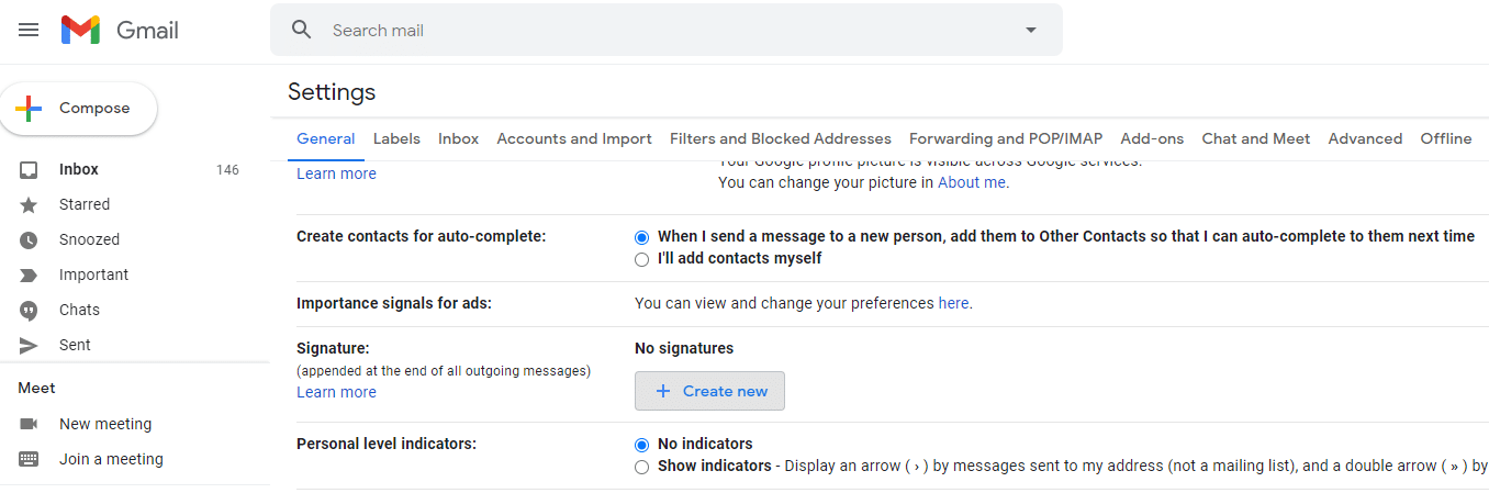 Crea una nueva firma en Gmail