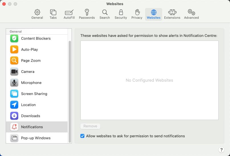 Configuraci&oacute;n de notificaciones push Safari