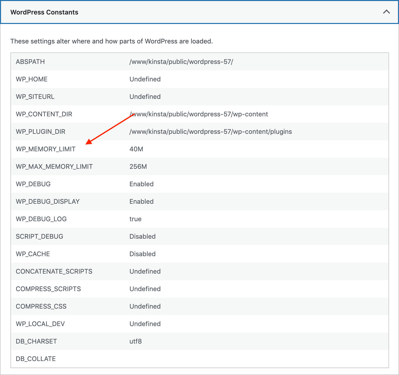 WP_MEMORY_LIMIT en WordPress 5.7