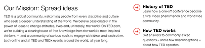 27 ejemplos de declaración de misión y visión de empresa verdaderamente inspiradores Declaración de misión y visión de TED: difundir ideas