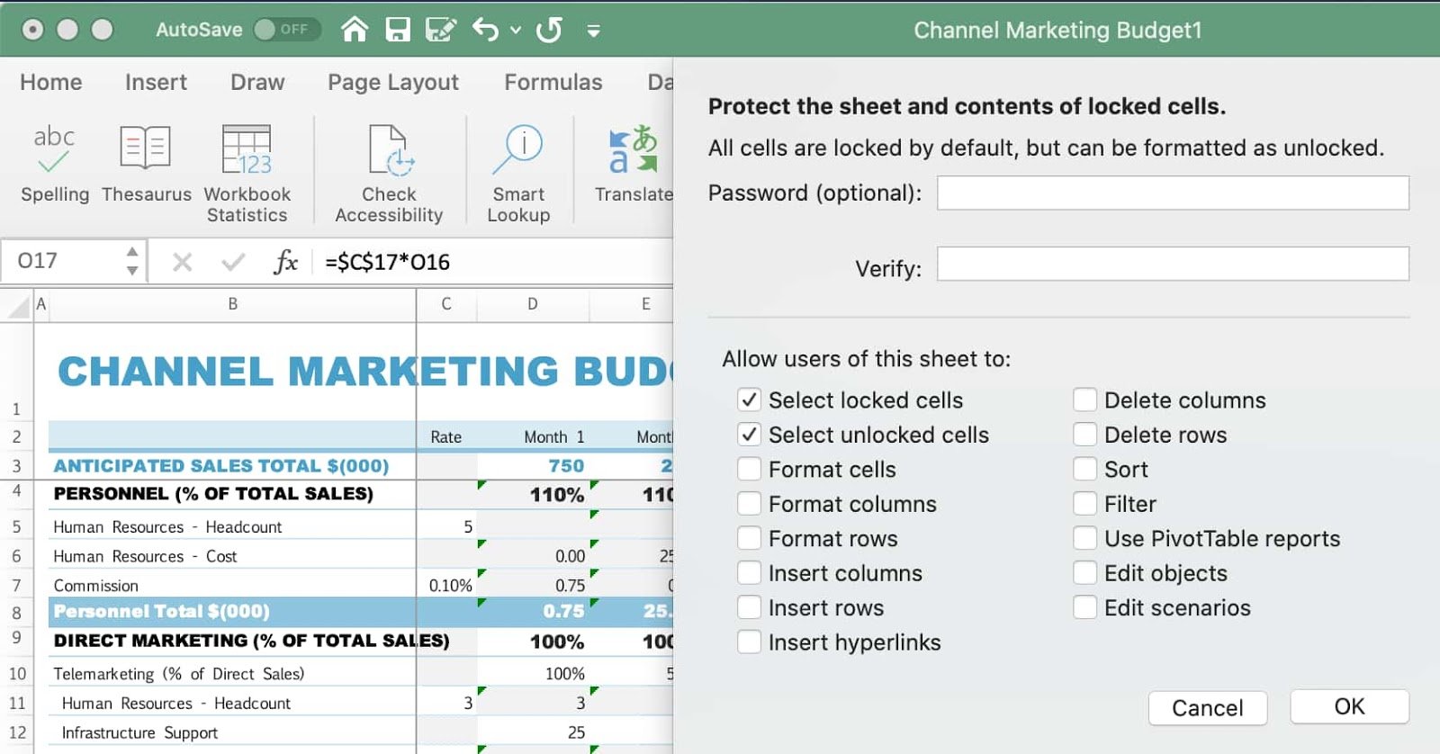 ¿Tiene problemas en hojas de Excel compartidas? Aprenda a bloquear celdas Cómo proteger una hoja de trabajo en Excel paso 3