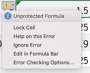 ¿Tiene problemas en hojas de Excel compartidas? Aprenda a bloquear celdas Advertencia de error de fórmula de Excel