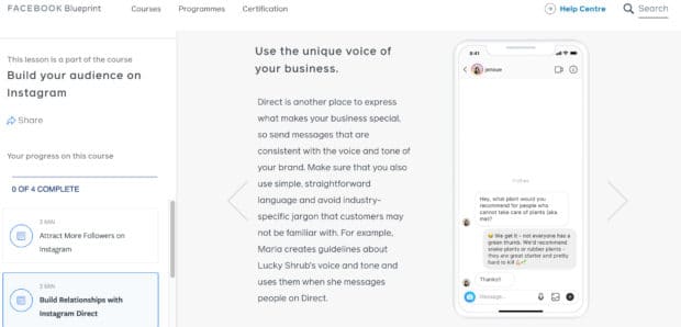 Atraiga m&aacute;s seguidores en Instagram con Facebook Blueprint