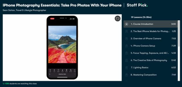 Fundamentos de fotograf&iacute;a de iPhone de Skillshare