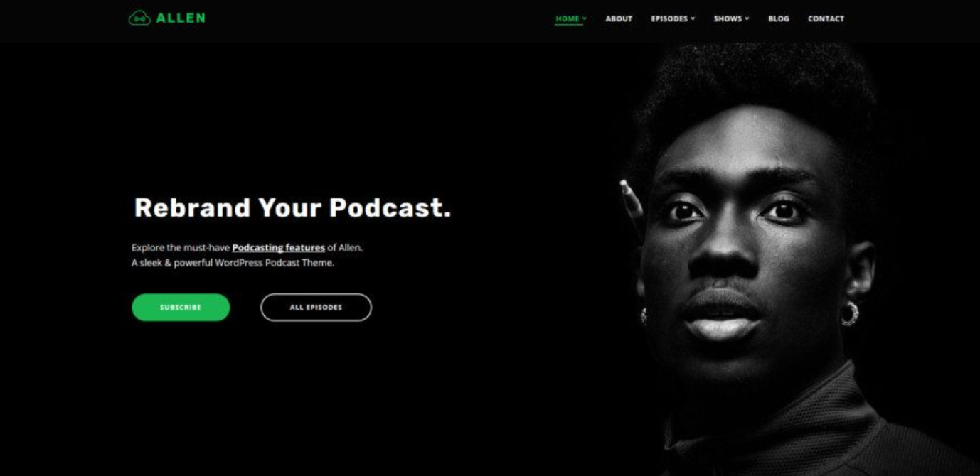 Los 15 mejores temas de WordPress para podcasters en 2021 tema de wordpress tusant para la página de vista previa de podcasts
