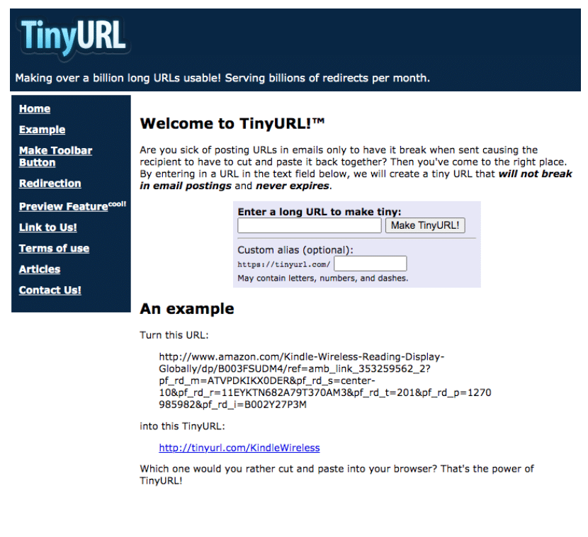 Acortador de URL TinyURL