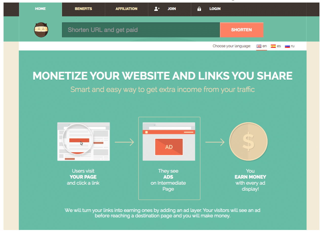 Acortador de URL de Shorte.ST
