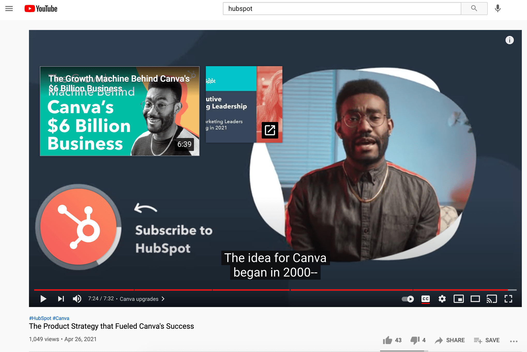 7 funciones de YouTube que te ayudarán a obtener más reproducciones Botón de suscripción en un video en YouTube