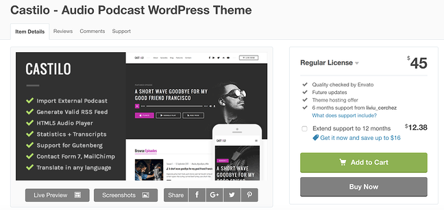 Los 15 mejores temas de WordPress para podcasters en 2021 tema de castilo wordpress para la página de descarga de podcasts