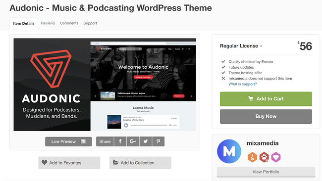 Los 15 mejores temas de WordPress para podcasters en 2021 tema de wordpress audonic para la página de descarga de podcasts