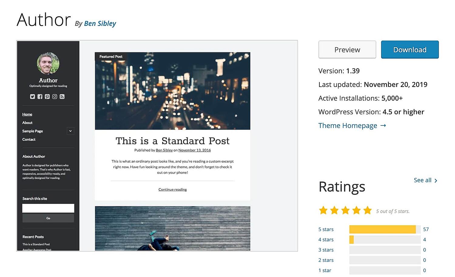 Autor de un tema gratuito para blogs de WordPress