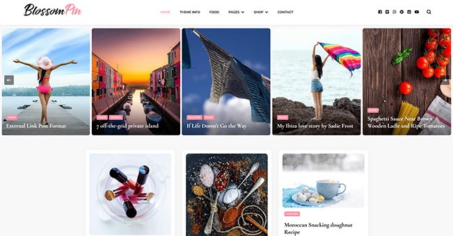 Blossom Pin tema gratuito para blogs de WordPress