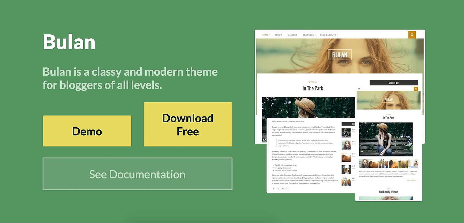Bulan tema de blogs gratuito de WordPress