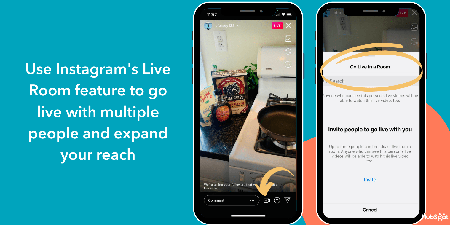 Utilice Instagrams Live Room featuer para ampliar su alcance con sus videos en vivo