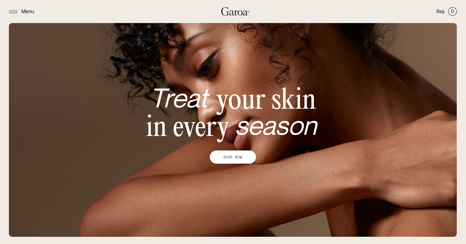 ganador del premio al mejor dise&ntilde;o de sitios web de garoa skincare 2020