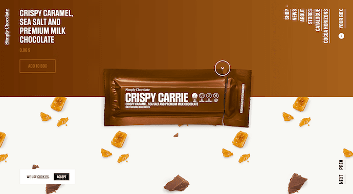 Ganador del premio al mejor dise&ntilde;o de sitios web de Simply Chocolate 2017