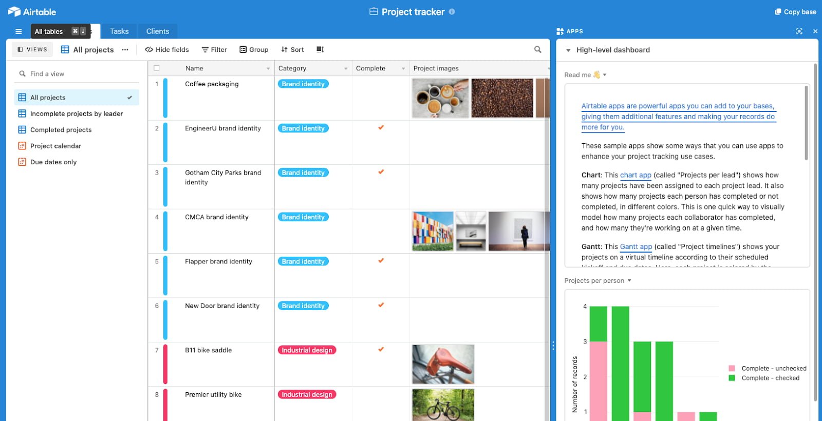 Herramienta de gesti&oacute;n de proyectos de Airtable