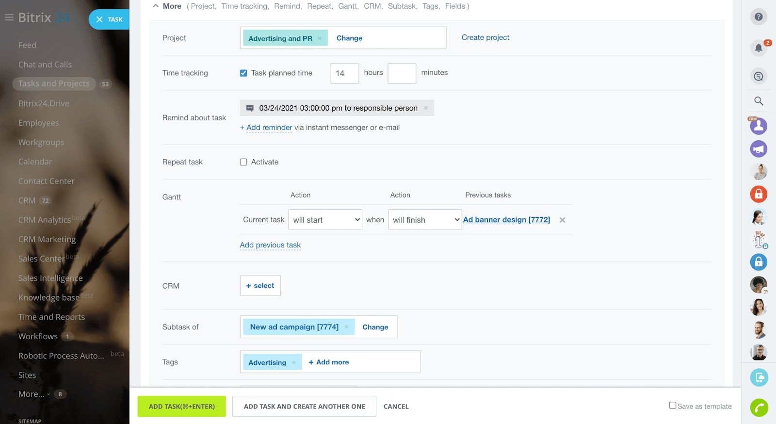 Software de gesti&oacute;n de proyectos de Bitrix24