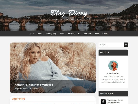25 de los mejores temas gratuitos de WordPress para bloggers en 2021 blog diario tema de wordpress gratis