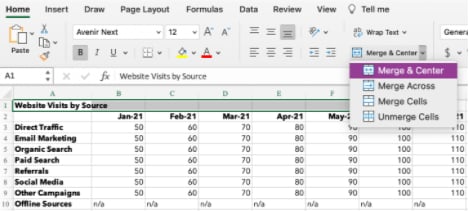 C&oacute;mo centrar datos en Excel