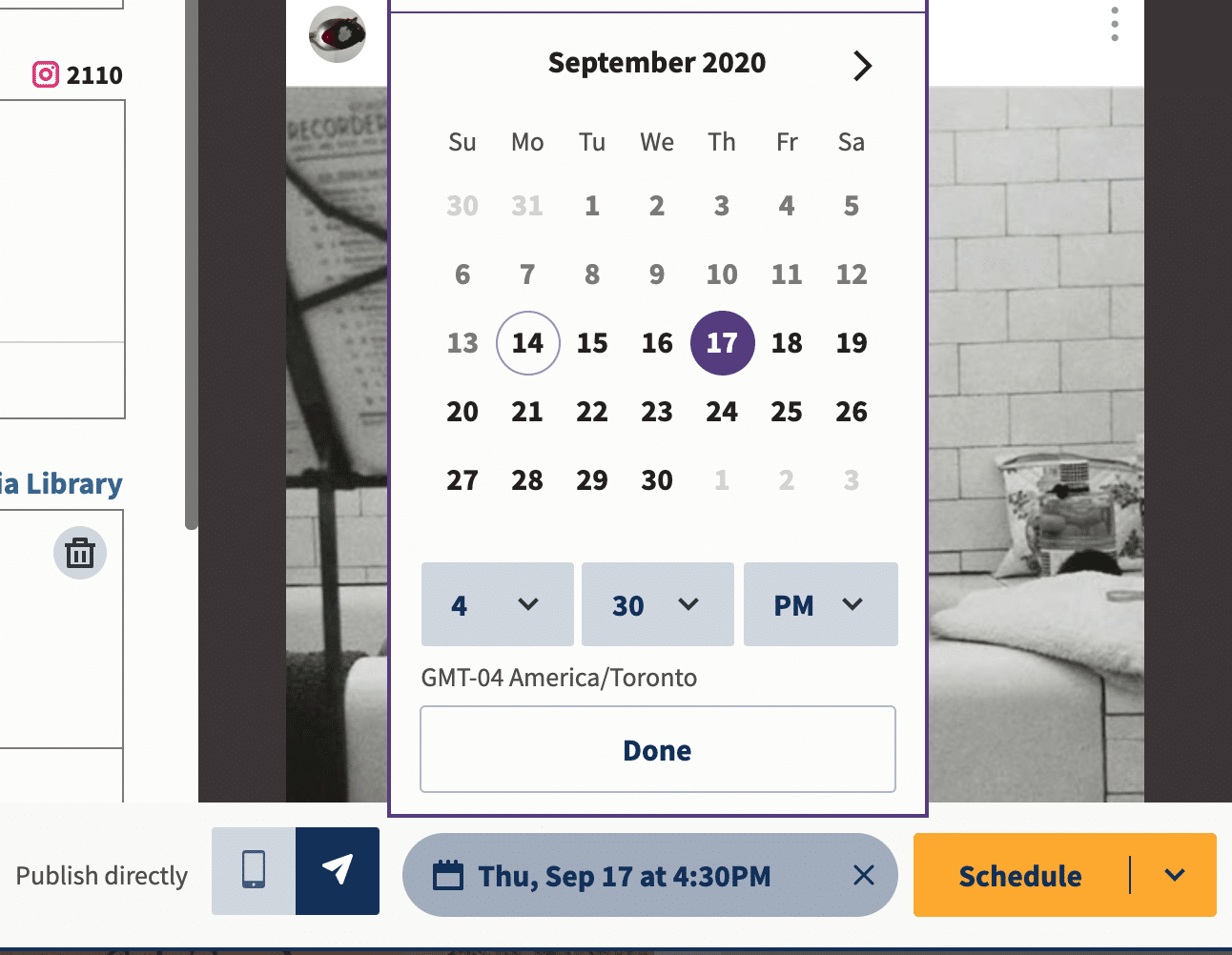 Cómo programar publicaciones de Instagram (3 métodos + consejos adicionales) Programar publicación en Hootsuite