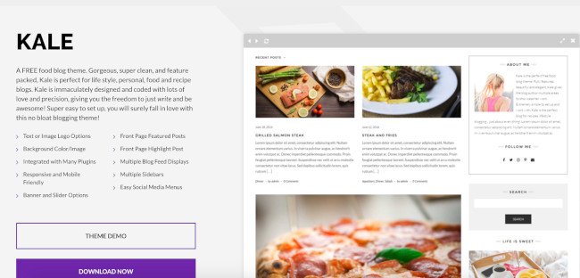 25 de los mejores temas gratuitos de WordPress para bloggers en 2021 tema de wordpress kale para bloggers