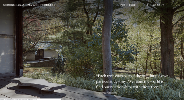 george nakashima woordworkers ganador del premio al mejor dise&ntilde;o de sitios web 2019