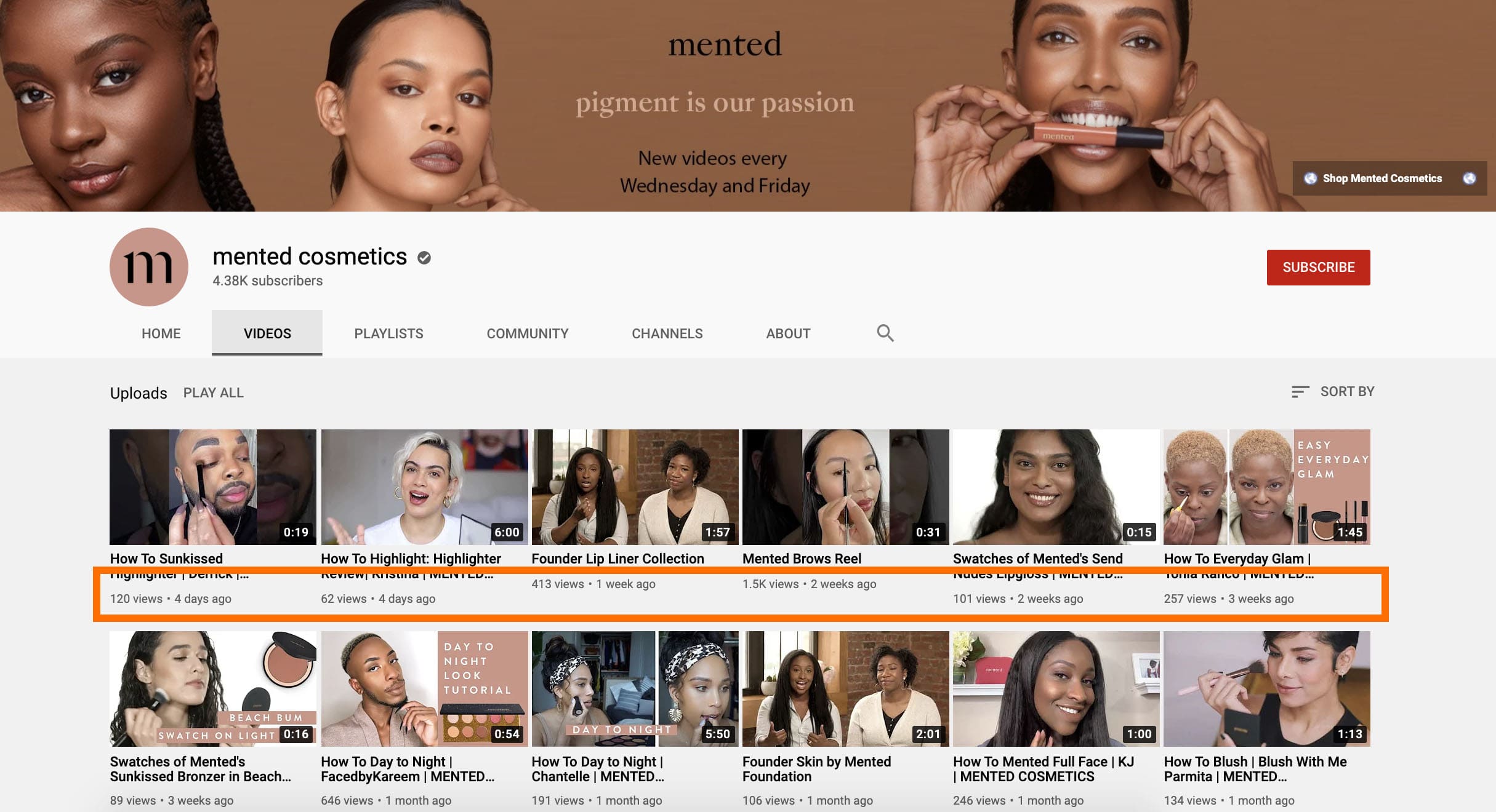 cosm&eacute;ticos mentados en youtube con menor volumen de publicaci&oacute;n