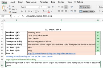 un ejemplo de fusi&oacute;n en Excel