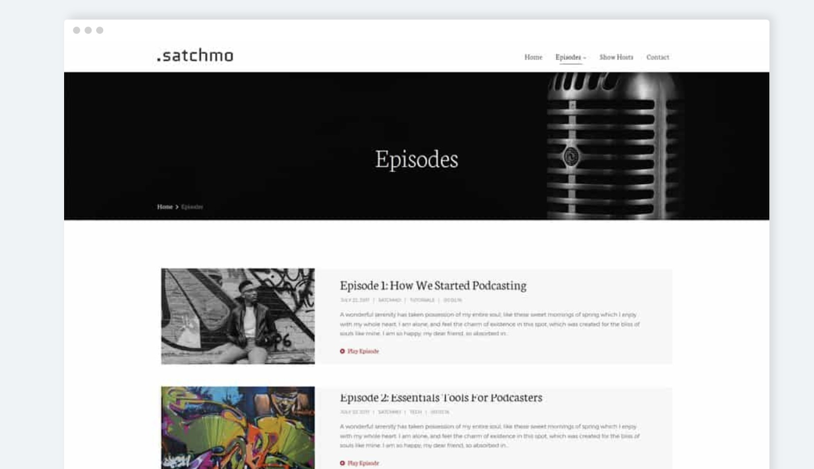 Los 15 mejores temas de WordPress para podcasters en 2021 tema satchmo wordpress para la página de descarga de podcasts