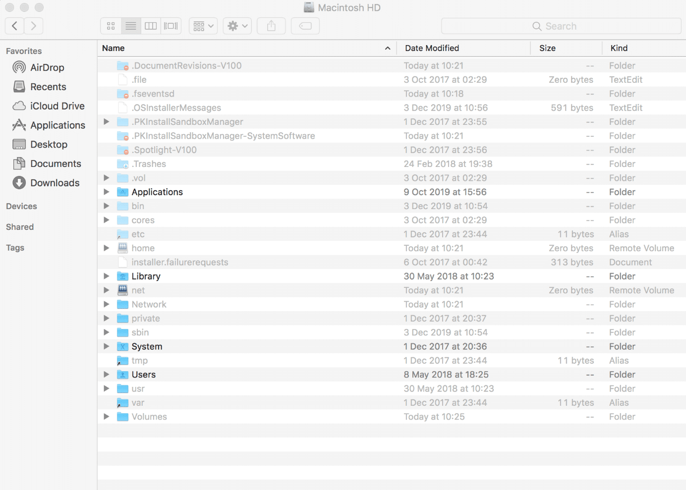 Muestra archivos ocultos en Mac.