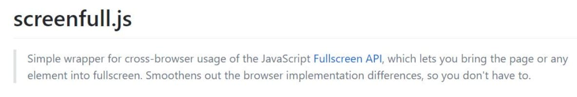 Biblioteca Screenfull.js