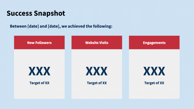 vista previa de la plantilla de informe de redes sociales