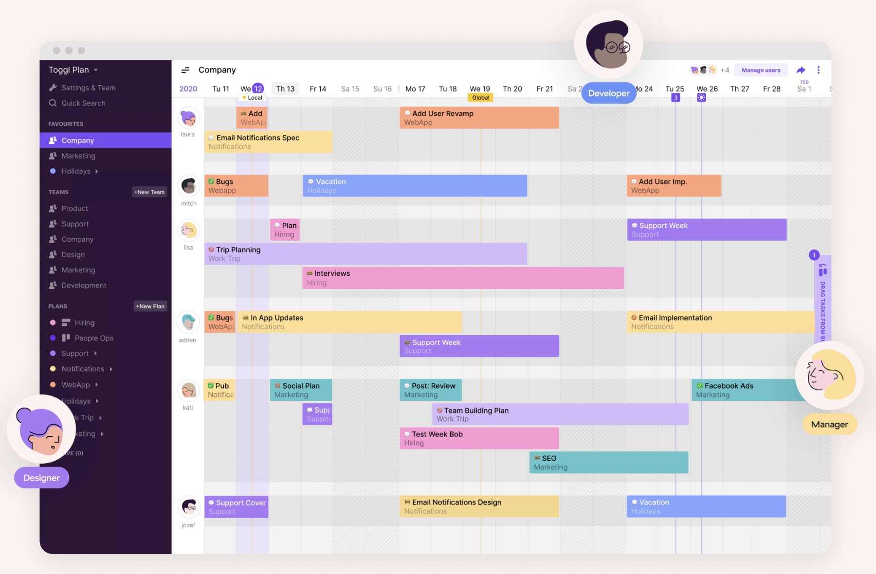 16 opciones gratuitas de software de gestión de proyectos para mantener a su equipo encaminado Software de gestión de proyectos de Toggl Plan